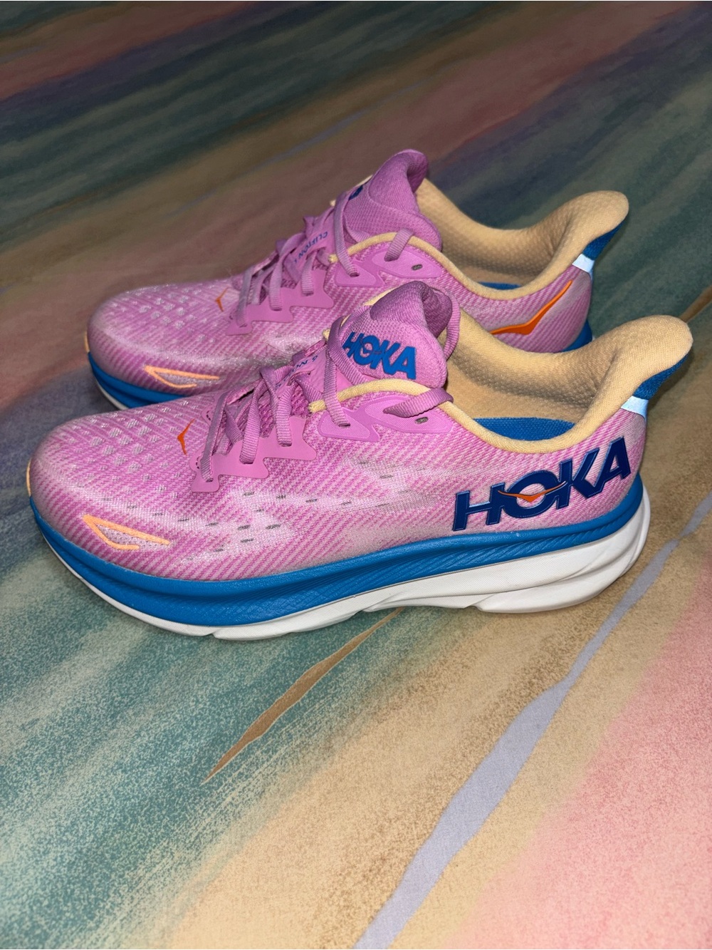 Hoka One One Clifton 9 1127896 CSLC Pink Running Shoes Sneakers Womens Size 10 B